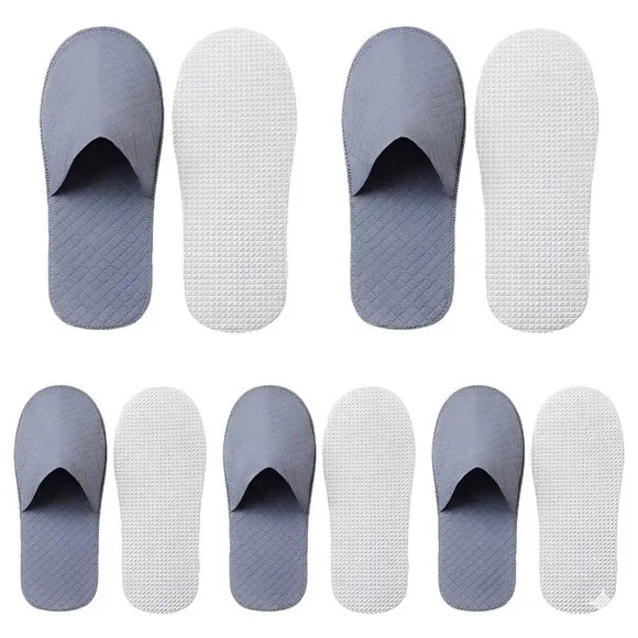 Quilted Closed Toe Slippers with Anti-Slip Sole for Guests,Travel (Unisex) - Picture 2 of 9